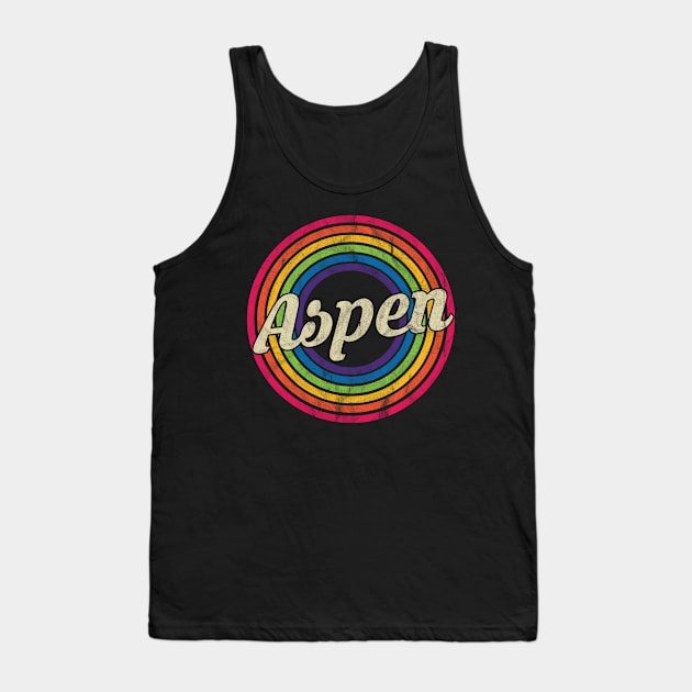 Aspen - Retro Rainbow Faded-Style Tank Top by MaydenArt